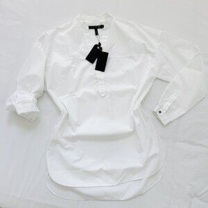 NEW rag & bone Barcelona white tunic collarless high low tennis hem size S Small